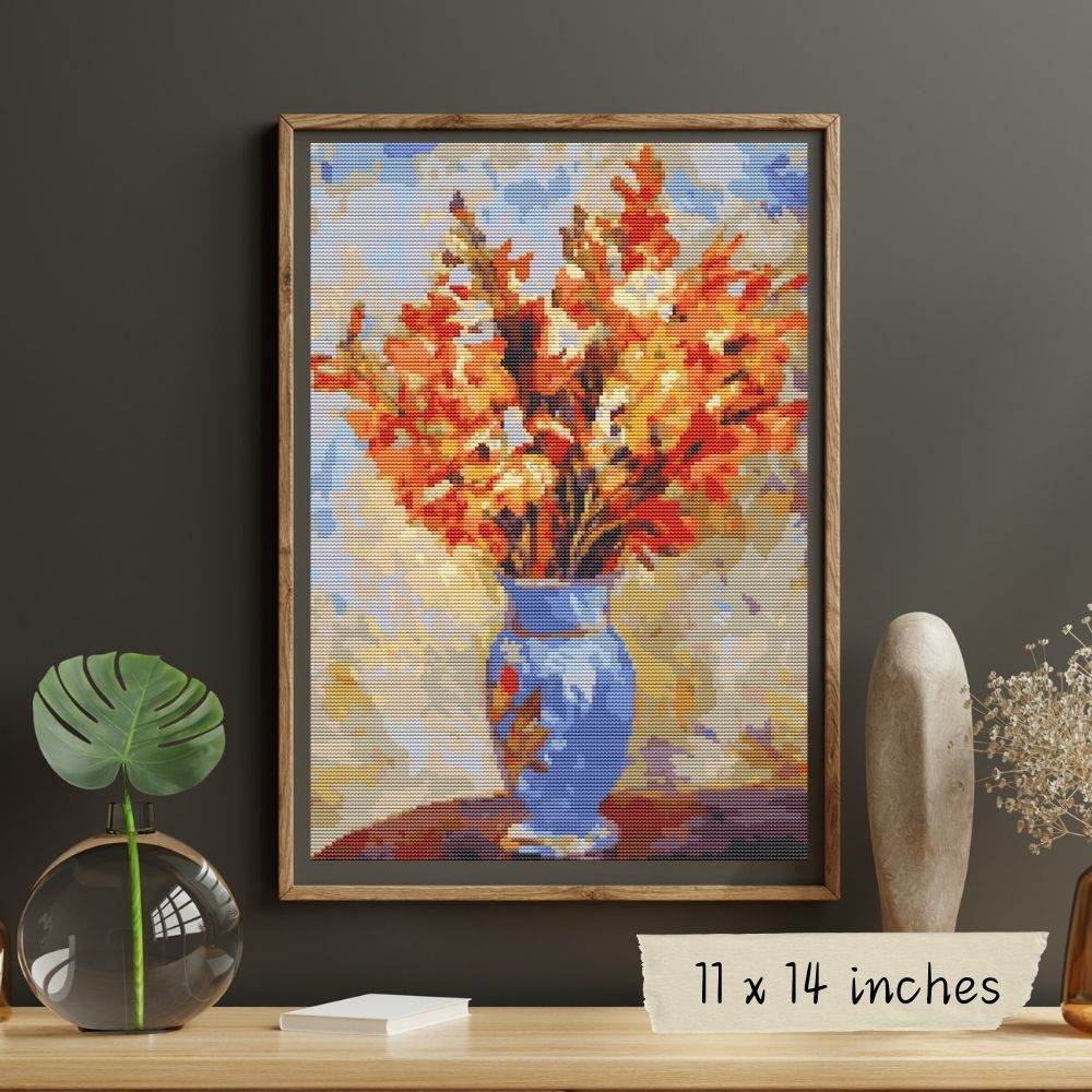 Gladiolis Cross Stitch Pattern by Pierre - Auguste Renoir