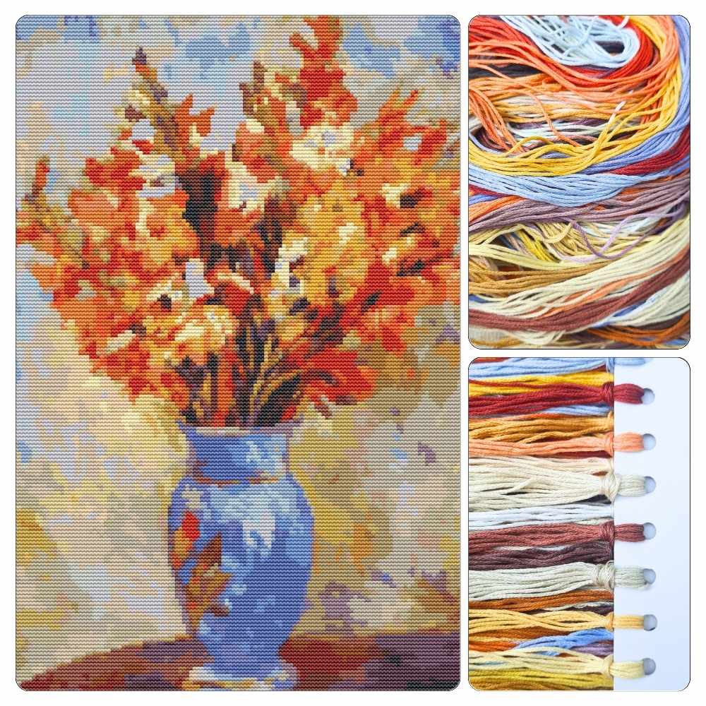 Gladiolis Cross Stitch Kit - Premium Cross Stitch Kit - Pierre - Auguste Renoir