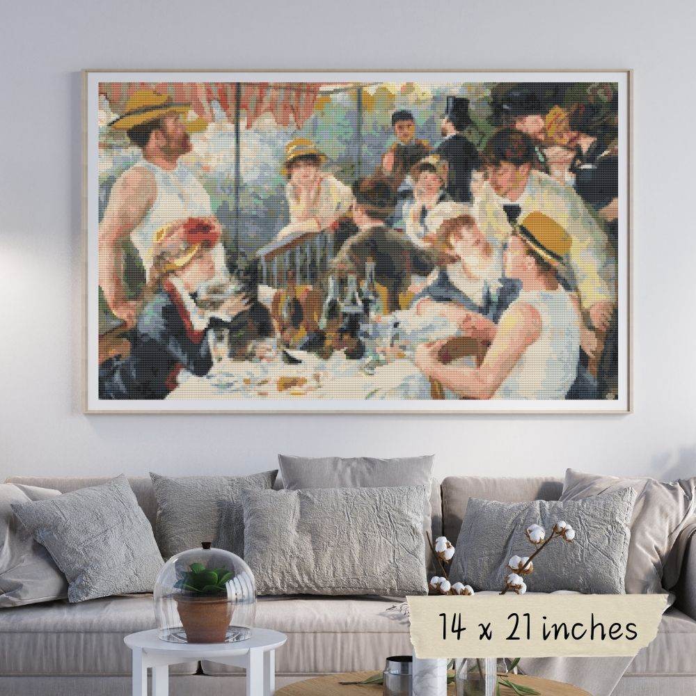 The Luncheon of the Boating Party Cross Stitch Pattern by Pierre - Auguste Renoir