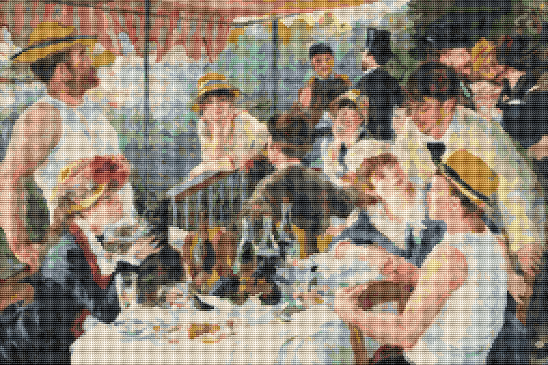 The Luncheon of the Boating Party Cross Stitch Pattern by Pierre - Auguste Renoir