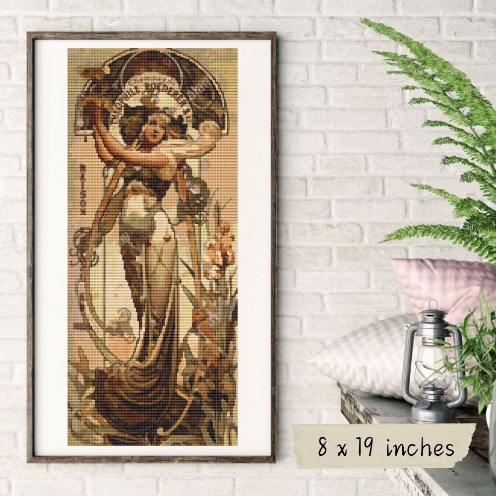 Theophile Roederer's Champagne Cross Stitch Kit | Alphonse Mucha