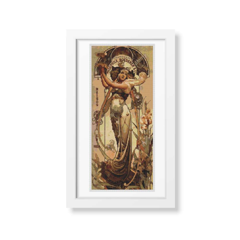 Theophile Roederer's Champagne Cross Stitch Kit | Alphonse Mucha