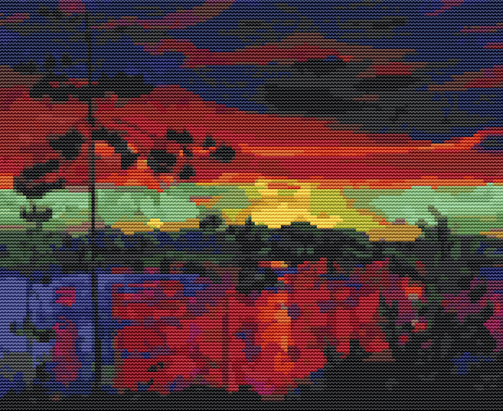 At Sunset Cross Stitch Pattern | Arkady Alexandrovich Rylov