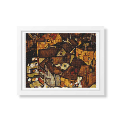 Crescent of Houses Cross Stitch Kit | Egon Schiele