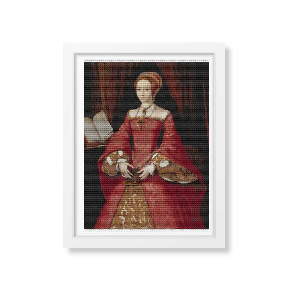 Portrait of Elizabeth I as a Princess Cross Stitch Kit | William Scrots