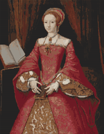 Portrait of Elizabeth I as a Princess Cross Stitch Kit by William Scrots