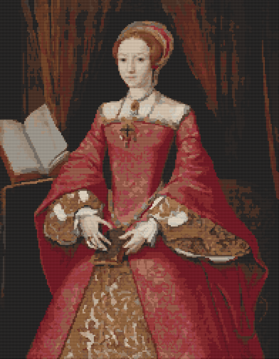 Portrait of Elizabeth I as a Princess Cross Stitch Kit by William Scrots