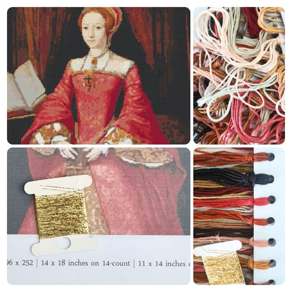 Portrait of Elizabeth I as a Princess Cross Stitch Kit | William Scrots