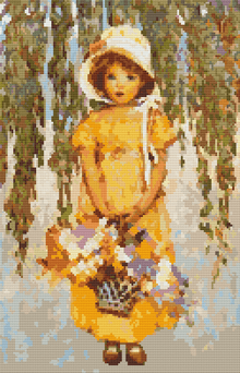 Girl with Posies Cross Stitch Kit | Jessie Willcox Smith