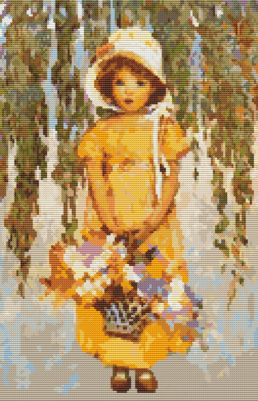 Girl with Posies Cross Stitch Kit