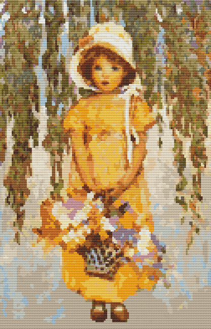 Girl with Posies Cross Stitch Kit
