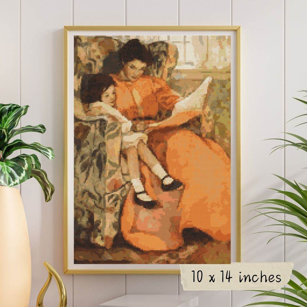 Mother and Daughter Reading Cross Stitch Kit by Jessie Willcox Smith