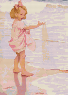 Young Girl in the Ocean Surf Cross Stitch Kit | Jessie Willcox Smith