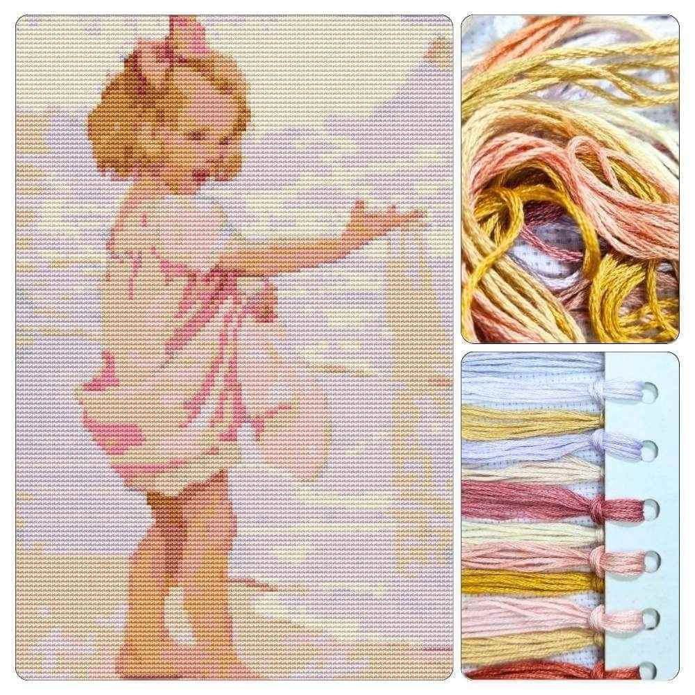Young Girl in the Ocean Surf Cross Stitch Kit