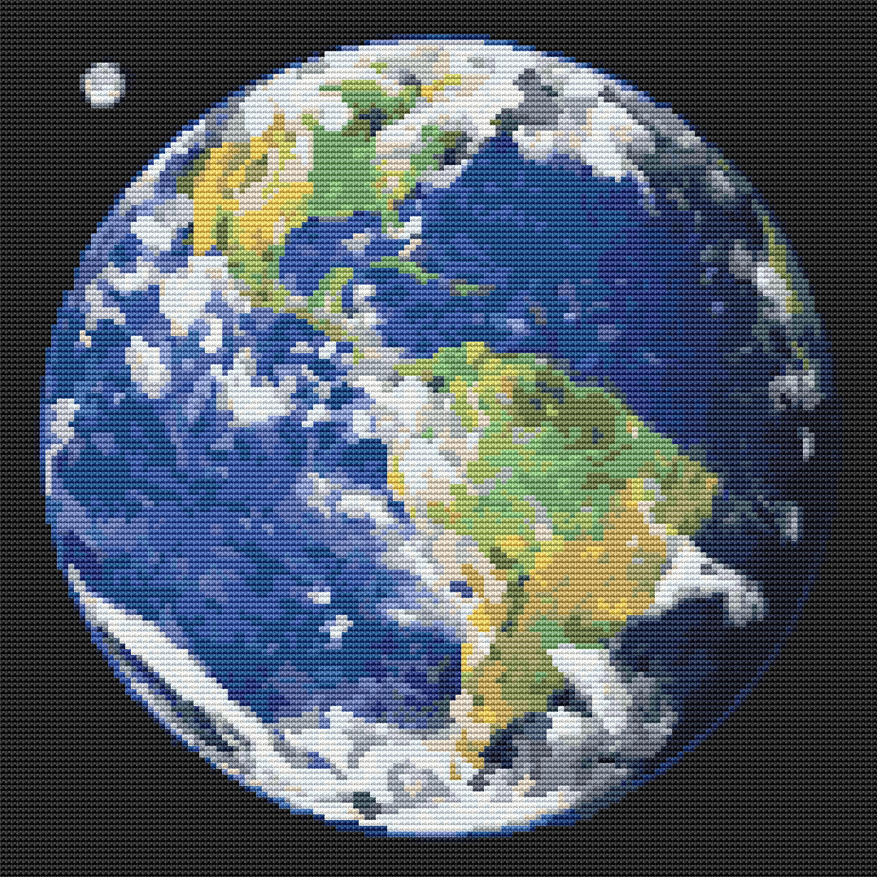 Earth Cross Stitch Kit (SPACE01) | The Art of Stitch