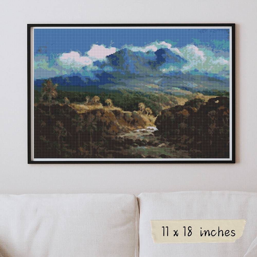 Indonesian Landscape Cross Stitch Pattern