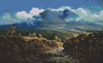 Indonesian Landscape Cross Stitch Pattern