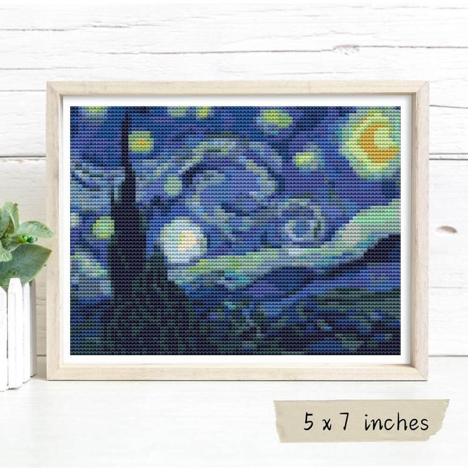 The Starry Night Mini Cross Stitch Pattern