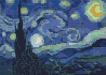 The Starry Night Mini Cross Stitch Pattern by Vincent Van Gogh