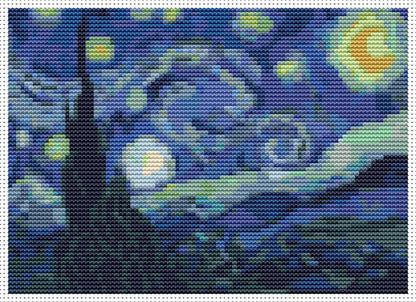 The Starry Night Mini Counted Cross Stitch Kit | Vincent Van Gogh