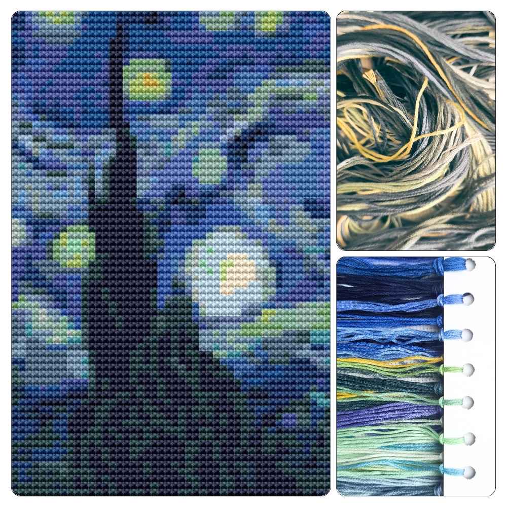 The Starry Night Mini Cross Stitch Kit