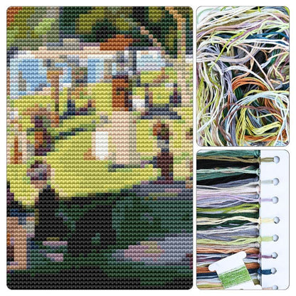A Sunday Afternoon Mini Cross Stitch Kit by Georges Seurat