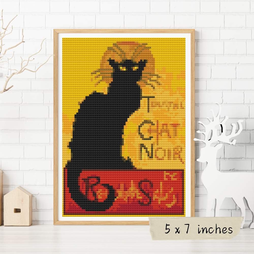 Chat Noir Mini Cross Stitch Pattern