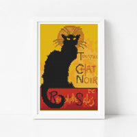 Chat Noir Mini Cross Stitch Kit - Mini Cross Stitch Kit - Théophile Steinlen