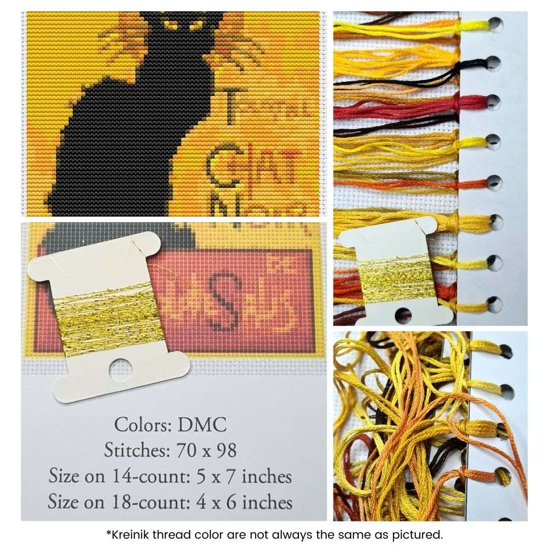 Chat Noir Mini Counted Cross Stitch Kit | The Art of Stitch