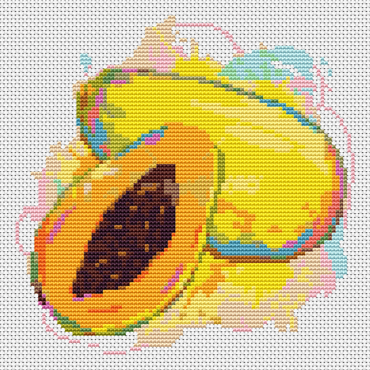 Papayas Cross Stitch Kit - Mini Cross Stitch Kit - The Art of Stitch