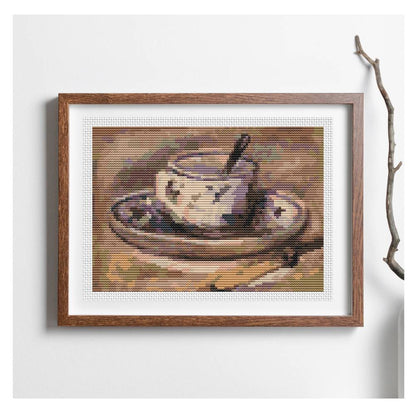 Still Life of Coffee Mini Counted Cross Stitch Kit | Pierre-Auguste Renoir