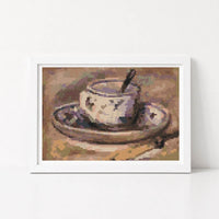 Still Life of Coffee Mini Cross Stitch Kit - Mini Cross Stitch Kit - Pierre - Auguste Renoir