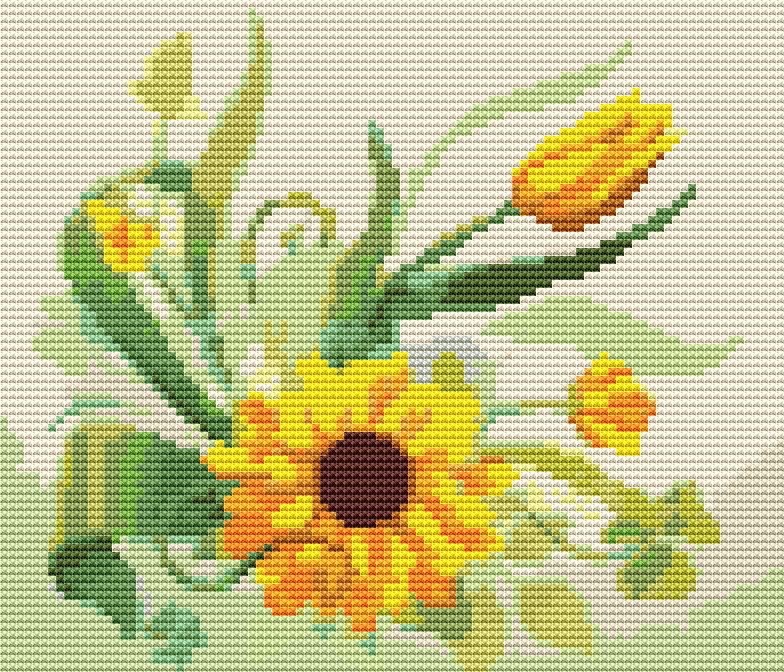Sunflower Garden Mini Cross Stitch Pattern by The Art of Stitch