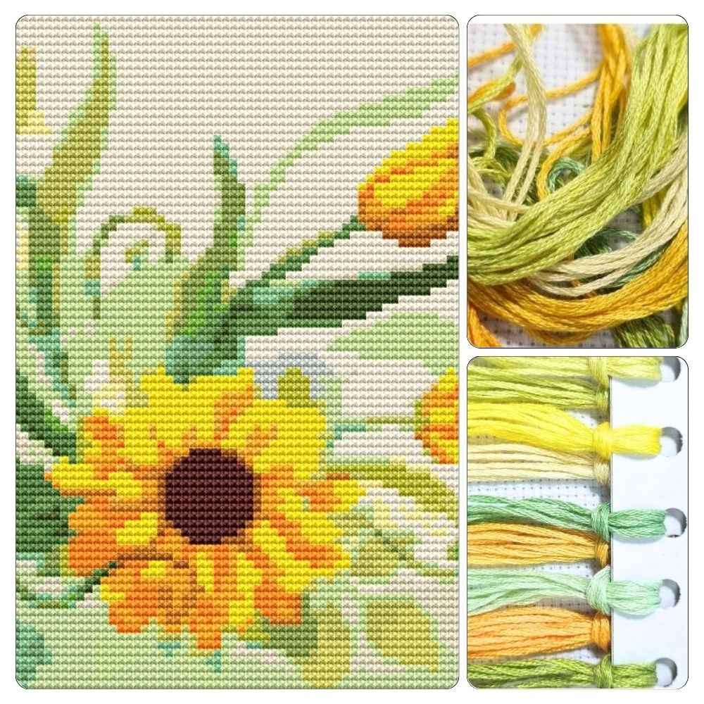 Sunflower Garden Mini Cross Stitch Kit - Mini Cross Stitch Kit - The Art of Stitch