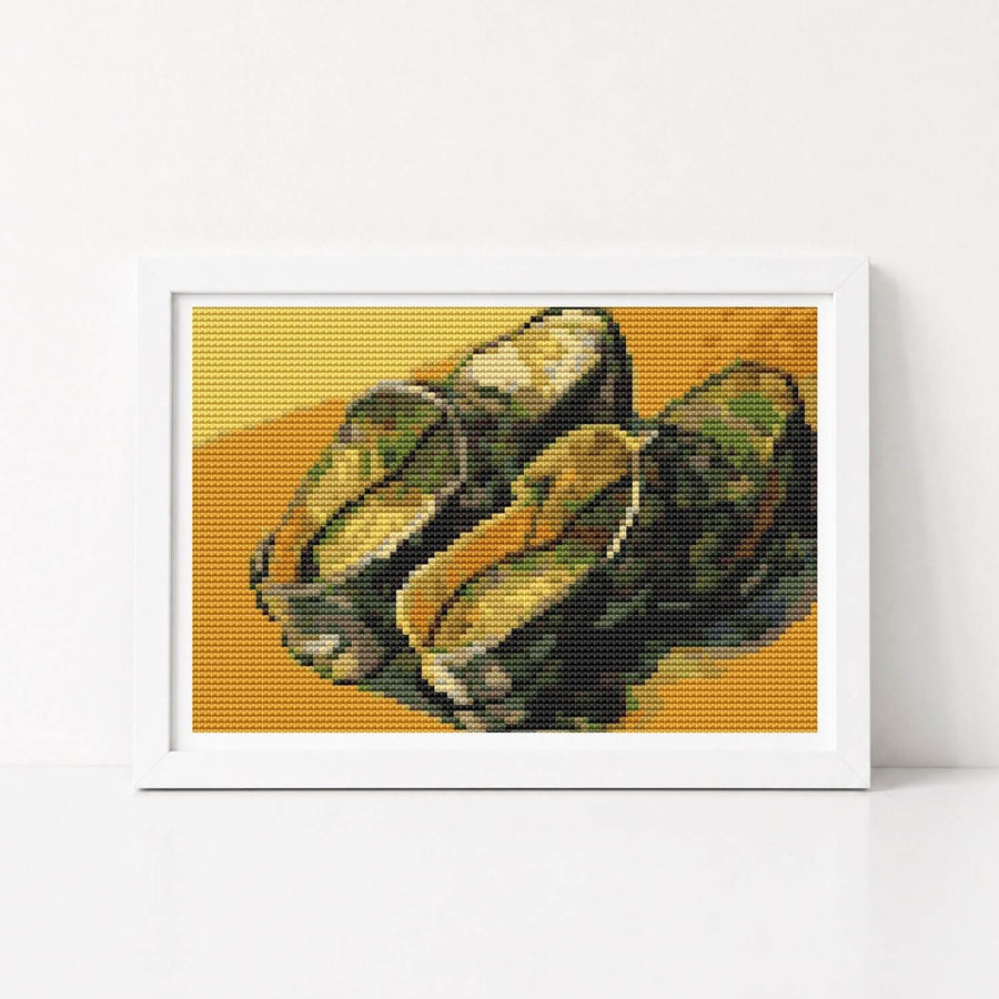 A Pair of Leather Clogs Mini Cross Stitch Pattern
