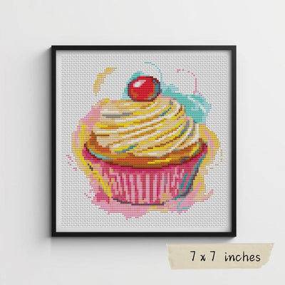 Yummy Cupcake Cross Stitch Pattern