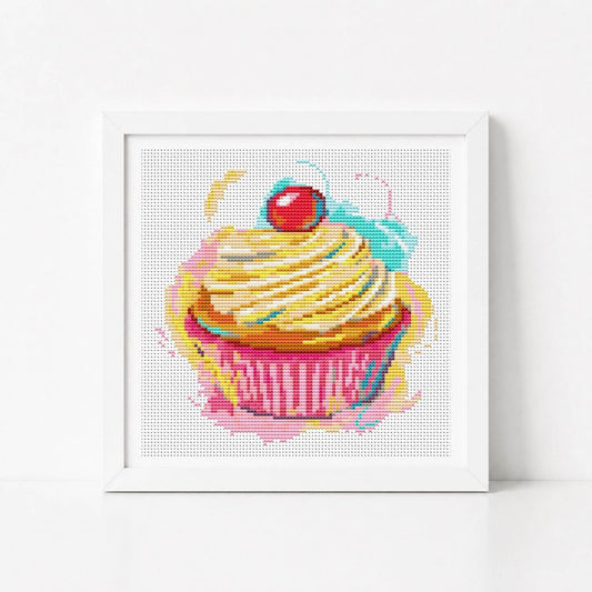 Yummy Cupcake Cross Stitch Kit - Mini Cross Stitch Kit - The Art of Stitch