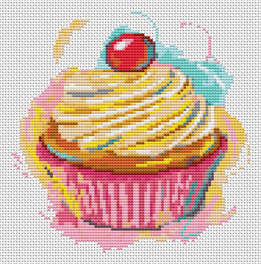 Yummy Cupcake Cross Stitch Kit - Mini Cross Stitch Kit - The Art of Stitch