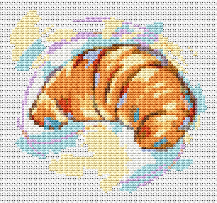 Croissant Cross Stitch Kit - Mini Cross Stitch Kit - The Art of Stitch