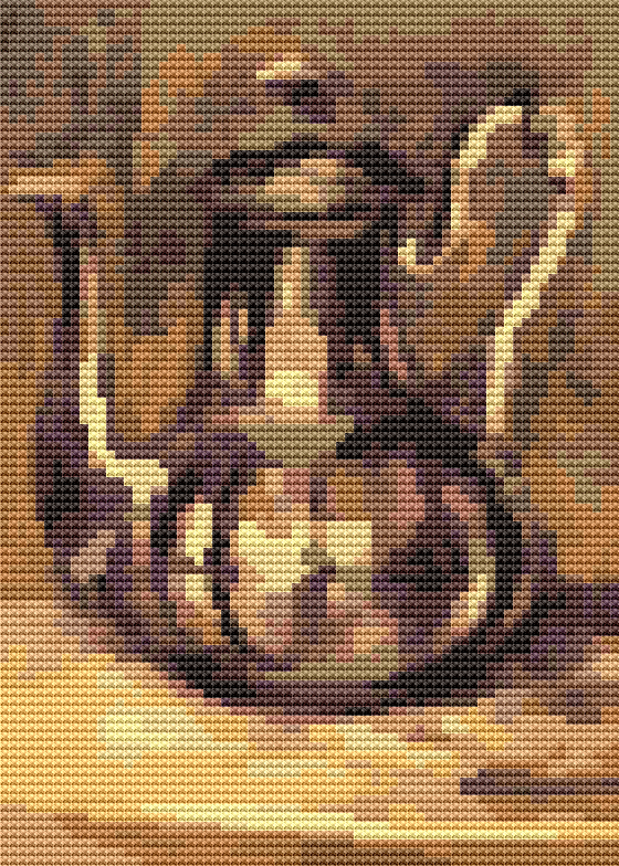 Coffee Pot Mini Cross Stitch Pattern by Pierre - Auguste Renoir