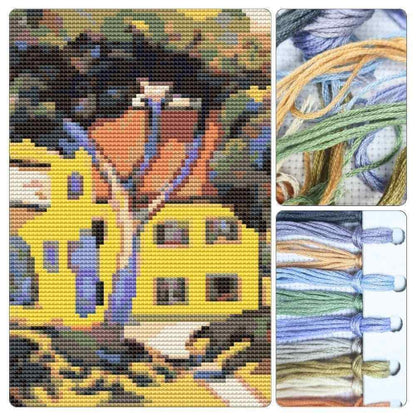 House in a Landscape Mini Cross Stitch Kit