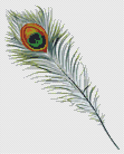 Peacock Feather Mini Cross Stitch Pattern - Mini Cross Stitch Pattern - The Art of Stitch