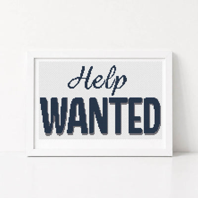 Help Wanted Mini Cross Stitch Pattern