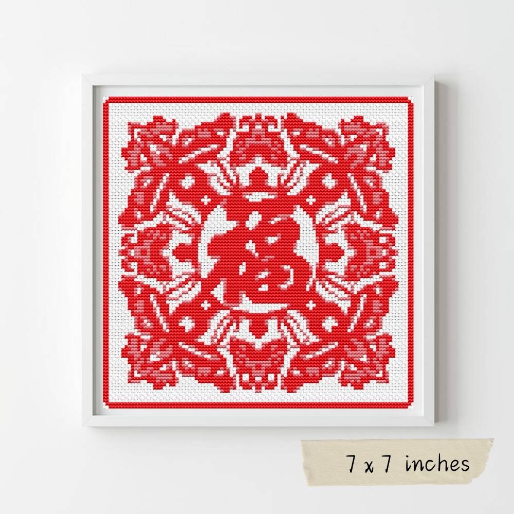 Luck, Peace and Good Fortune Mini Cross Stitch Pattern