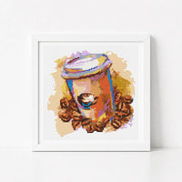 Latte Anyone? Cross Stitch Kit - Mini Cross Stitch Kit - The Art of Stitch