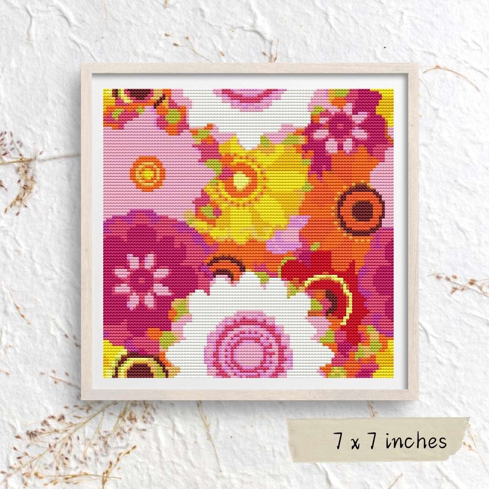 Summer Flowers Mini Cross Stitch Pattern