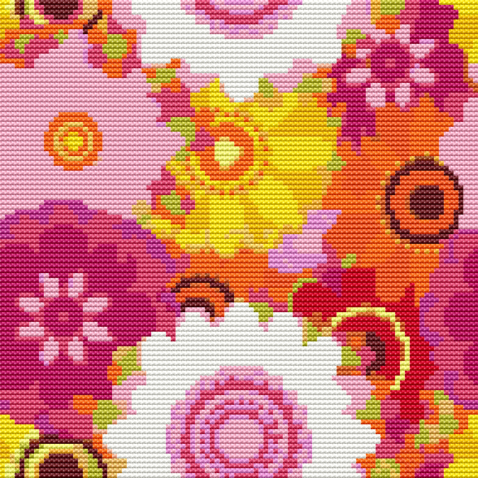 Summer Flowers Mini Cross Stitch Pattern by The Art of Stitch