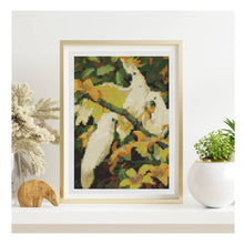 Sulphur Crested Cockatoos Mini Counted Cross Stitch Kit | Jessie Arms Botke