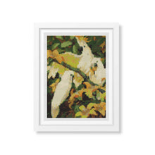 Sulphur Crested Cockatoos Mini Counted Cross Stitch Kit | Jessie Arms Botke