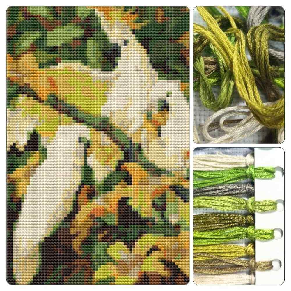 Sulphur Crested Cockatoos Mini Cross Stitch Kit